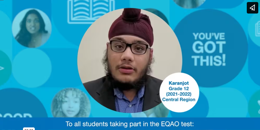 Karanjot, EQAO Student Engagement Committee member