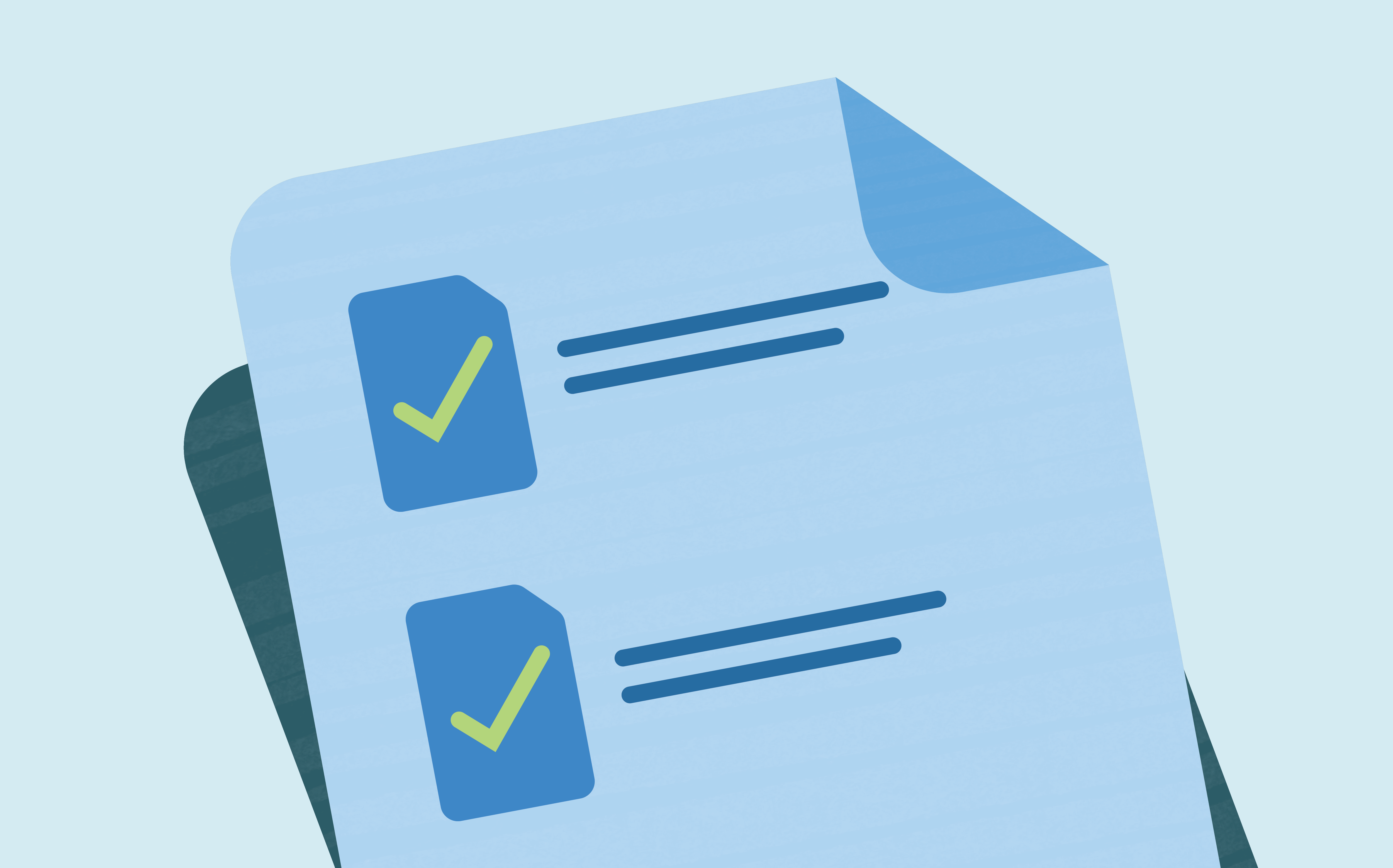 Illustration of a checklist on a clipboard with two items marked as completed.