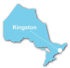 Carte de l'Ontario indiquant Kingston